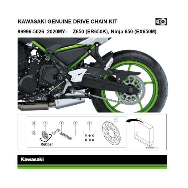 Kawasaki Genuine chain and sprocket kit